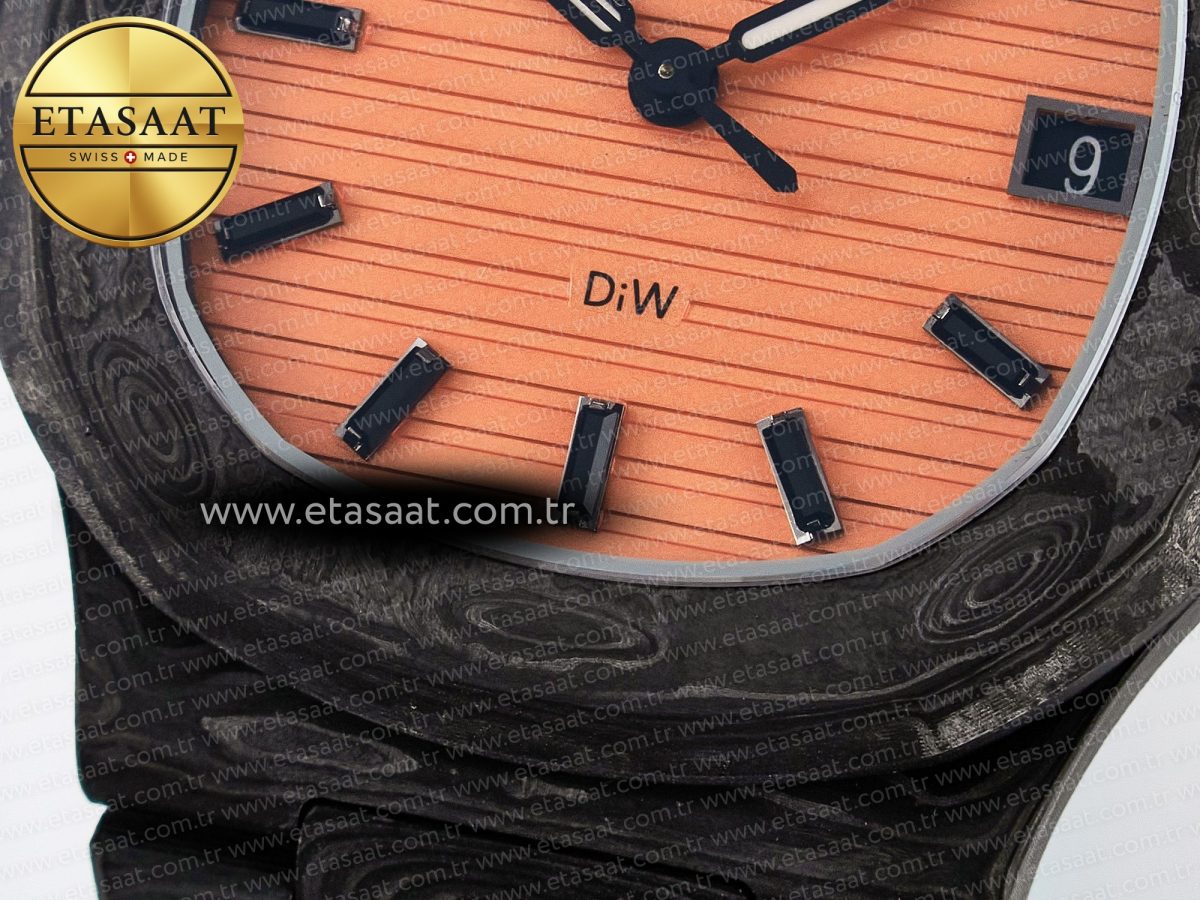 Patek Philippe Nautilus 5711 DIW Carbon DIWF 1:1 Best Edition Orange Textured Dial On Carbon Bracelet 324CS - Görsel 12