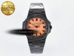 Patek Philippe Nautilus 5711 DIW Carbon DIWF 1:1 Best Edition Orange Textured Dial On Carbon Bracelet 324CS - Görsel 3