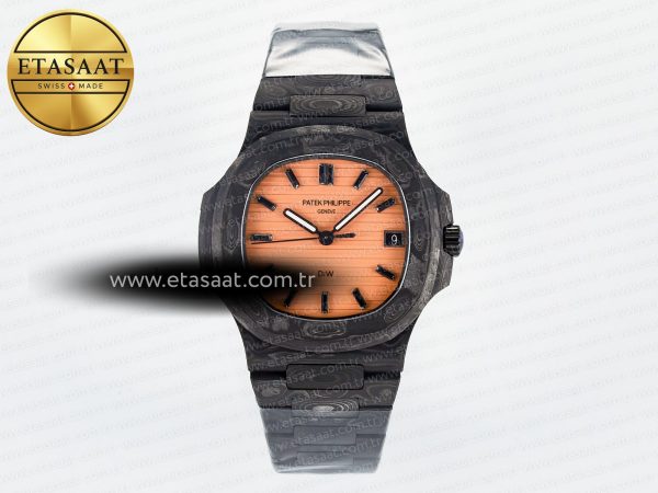 Patek Philippe Nautilus 5711 DIW Karbon DIWF Turuncu 324CS Eta Saat - 1:1 Süper Klon Replika Saat