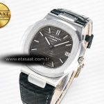 Patek Philippe Nautilus 5711 SS 3KF 1:1 Best Edition Gray Textured Dial on Black Leather Strap A324 Super Clone V2