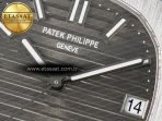 Patek Philippe Nautilus 5711 SS 3KF 1:1 Best Edition Gray Textured Dial on Black Leather Strap A324 Super Clone V2 - Görsel 10