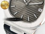 Patek Philippe Nautilus 5711 SS 3KF 1:1 Best Edition Gray Textured Dial on Black Leather Strap A324 Super Clone V2 - Görsel 12