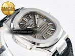 Patek Philippe Nautilus 5711 SS 3KF 1:1 Best Edition Gray Textured Dial on Black Leather Strap A324 Super Clone V2 - Görsel 8