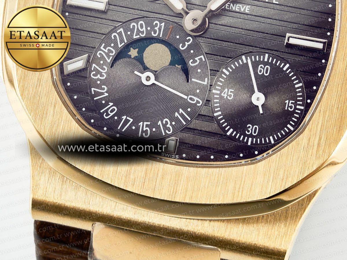 Patek Philippe Nautilus 5712 Best Edition Brown Dial on Brown Leather Strap A240 - Görsel 13