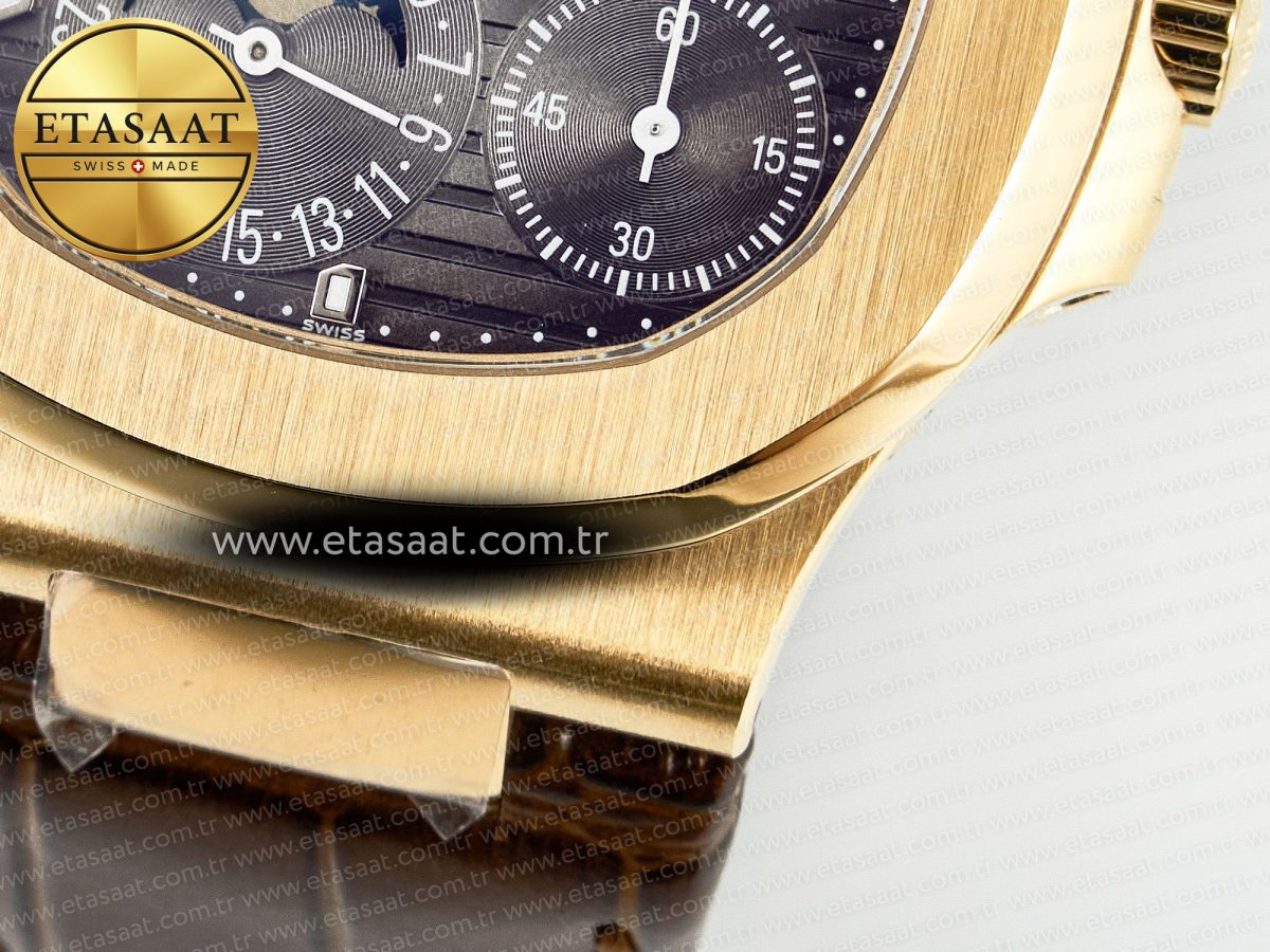 Patek Philippe Nautilus 5712 Best Edition Brown Dial on Brown Leather Strap A240 - Görsel 14
