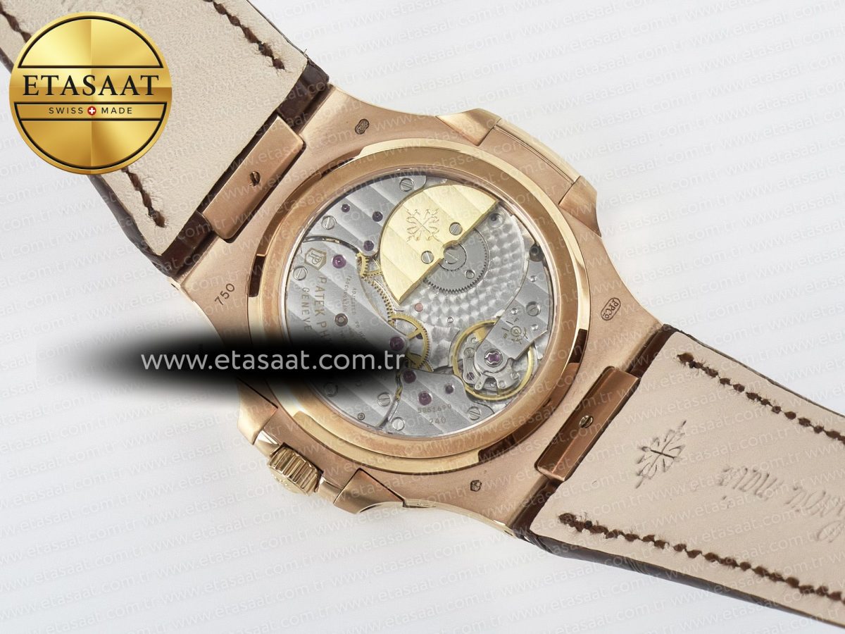 Patek Philippe Nautilus 5712 Best Edition Brown Dial on Brown Leather Strap A240 - Görsel 19