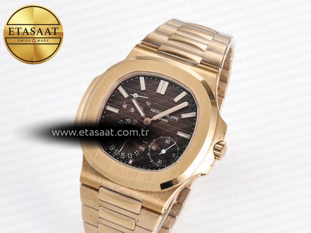 nautilus 5712 rg ppf 11 best edition brown dial on rg bracelet ppf240 super clone v41