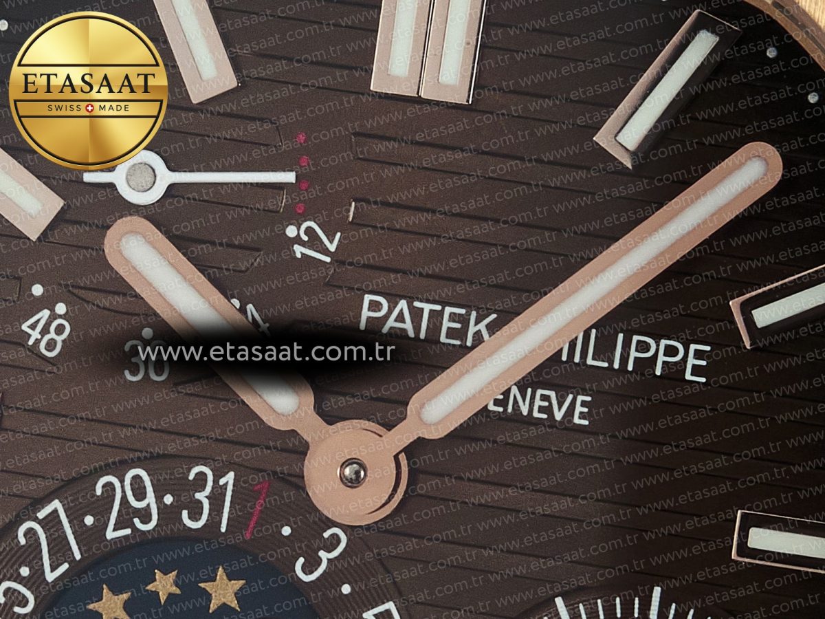 Patek Philippe Nautilus 5712 RG PPF 1:1 Best Edition Brown Dial on RG Bracelet PPF240 Super Clone V4+ - Görsel 10