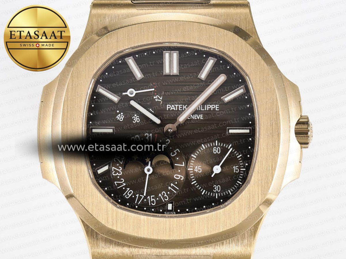 Patek Philippe Nautilus 5712 RG PPF 1:1 Best Edition Brown Dial on RG Bracelet PPF240 Super Clone V4+ - Görsel 4