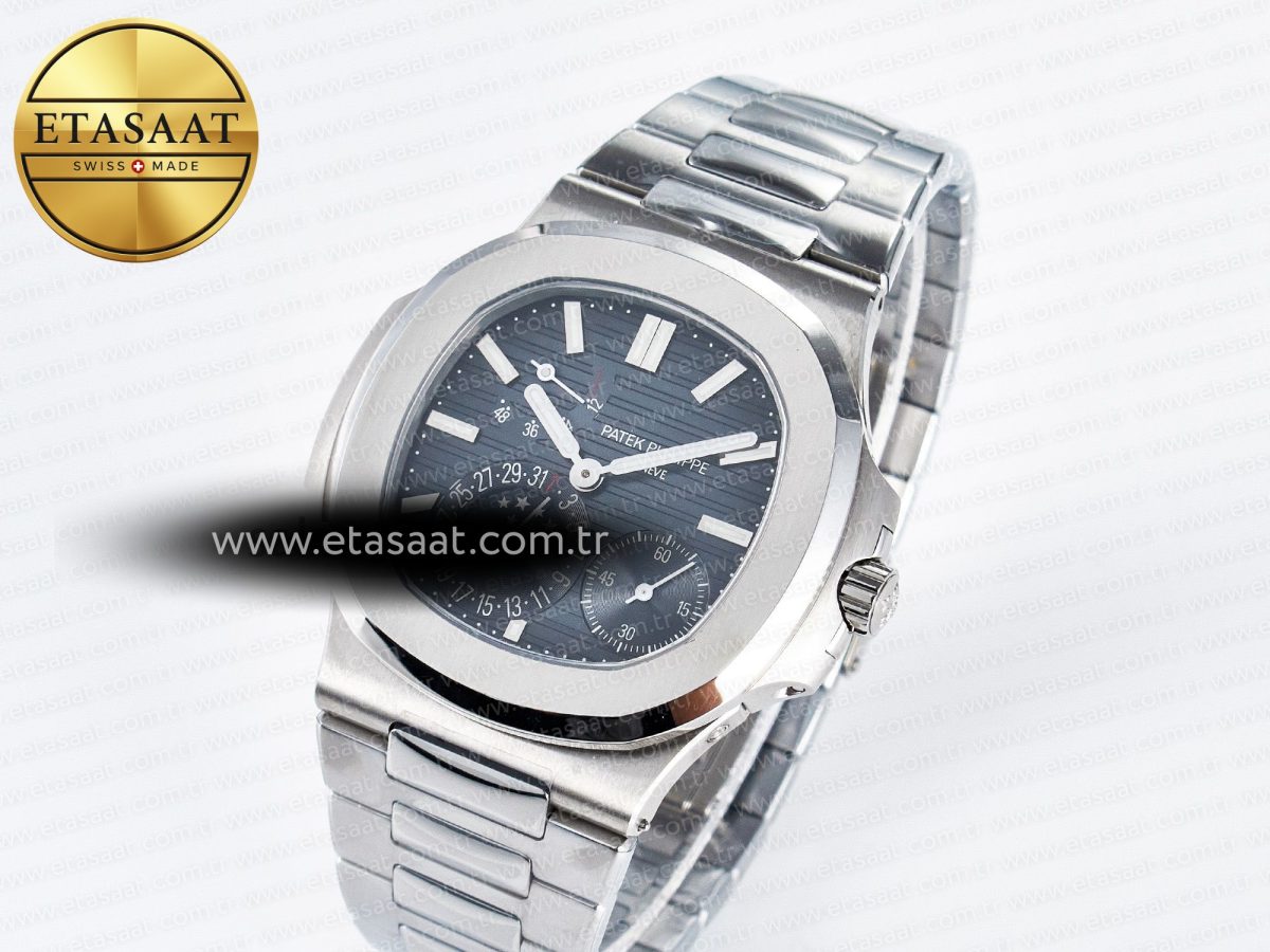 Patek Philippe Nautilus 5712 SS OMEF 1:1 Best Edition Blue Dial on SS Bracelet A240 Super Clone - Görsel 1