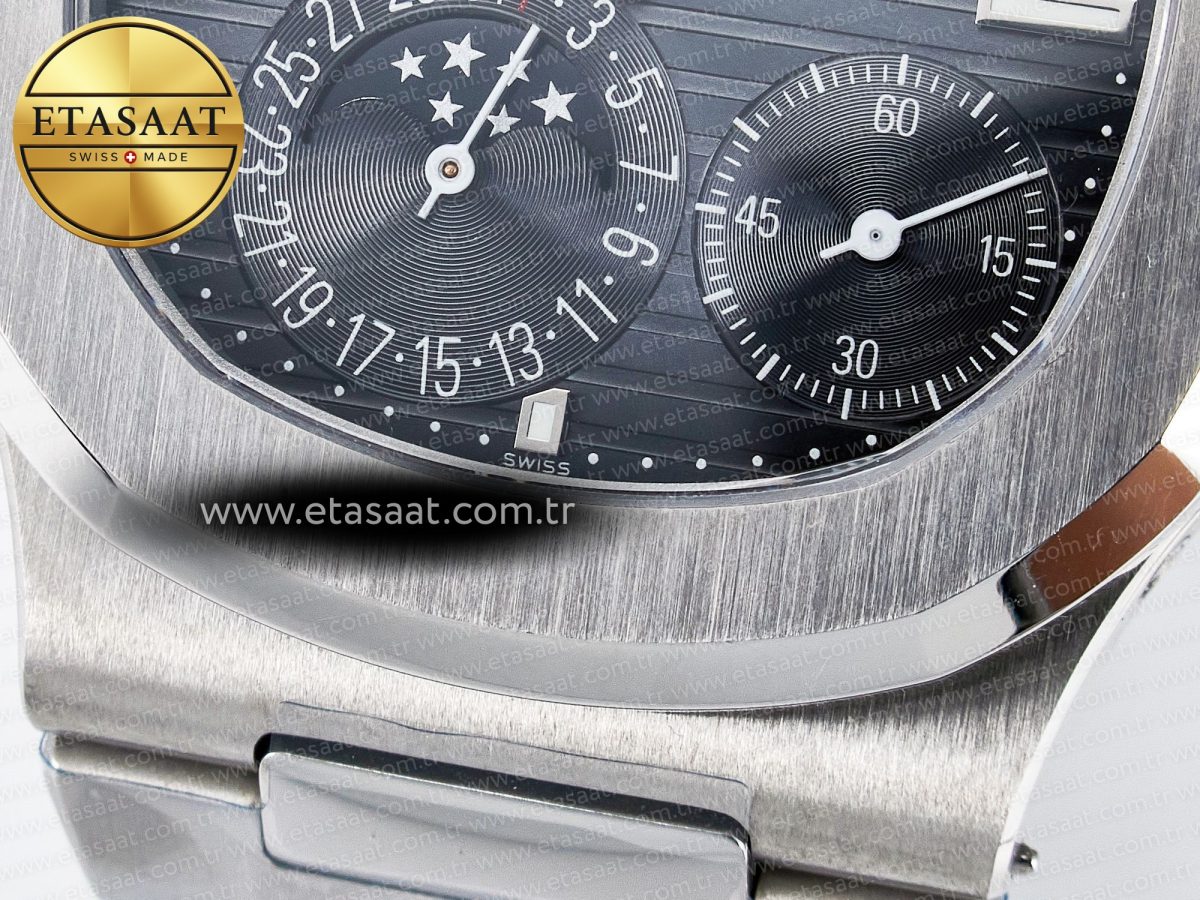 Patek Philippe Nautilus 5712 SS OMEF 1:1 Best Edition Blue Dial on SS Bracelet A240 Super Clone - Görsel 12
