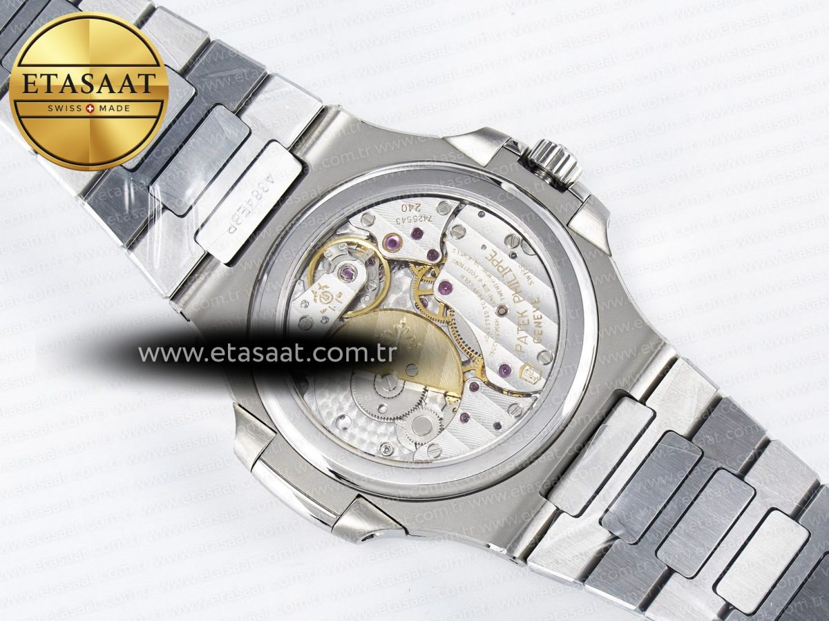 Patek Philippe Nautilus 5712 SS OMEF 1:1 Best Edition Blue Dial on SS Bracelet A240 Super Clone - Görsel 18