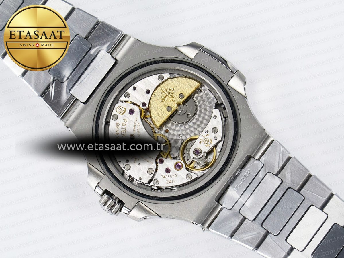 Patek Philippe Nautilus 5712 SS OMEF 1:1 Best Edition Blue Dial on SS Bracelet A240 Super Clone - Görsel 20