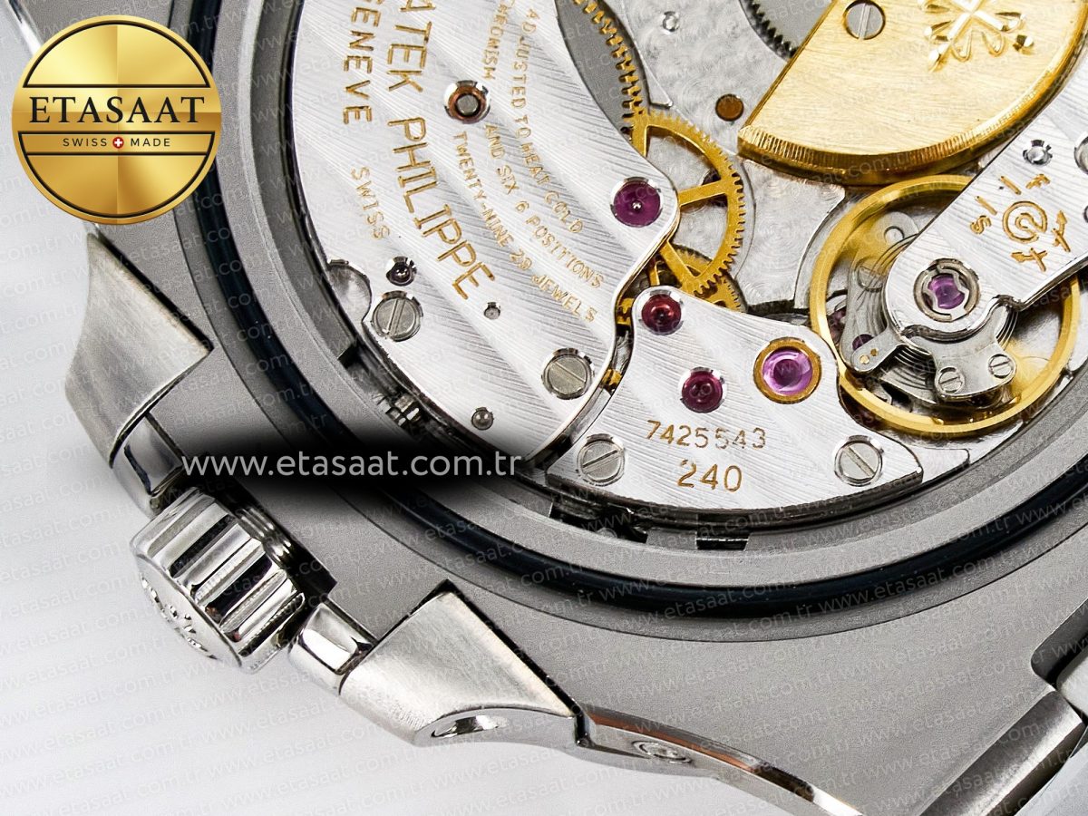 Patek Philippe Nautilus 5712 SS OMEF 1:1 Best Edition Blue Dial on SS Bracelet A240 Super Clone - Görsel 21