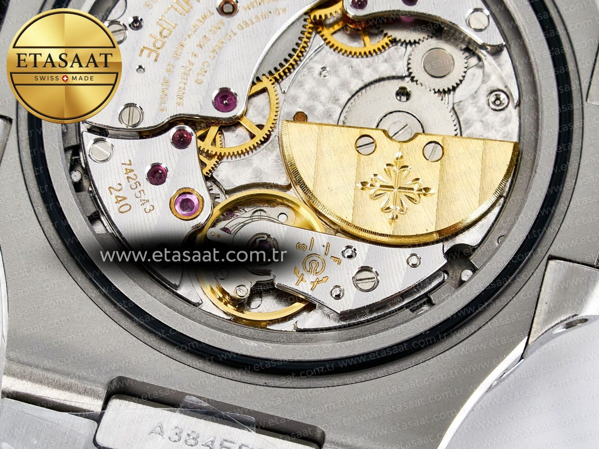 Patek Philippe Nautilus 5712 SS OMEF 1:1 Best Edition Blue Dial on SS Bracelet A240 Super Clone - Görsel 22