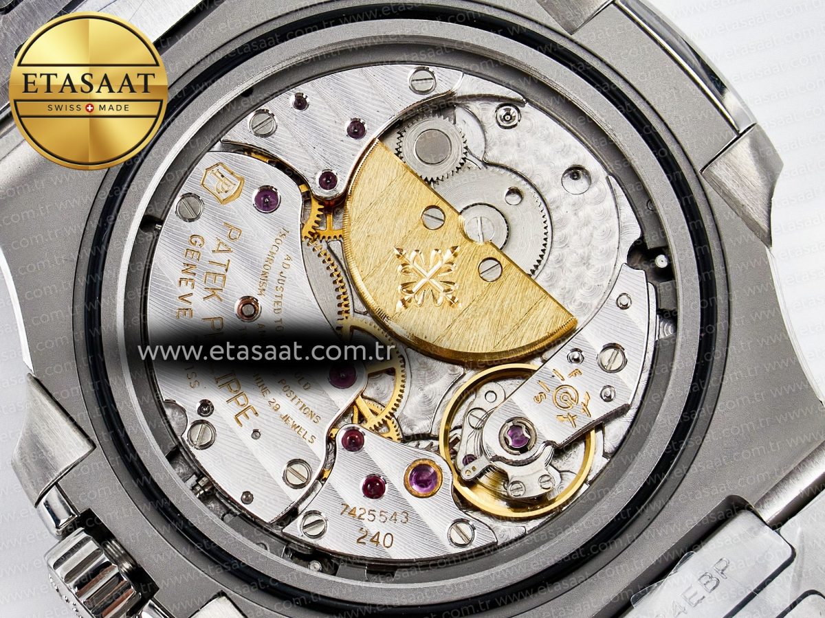 Patek Philippe Nautilus 5712 SS OMEF 1:1 Best Edition Blue Dial on SS Bracelet A240 Super Clone - Görsel 23