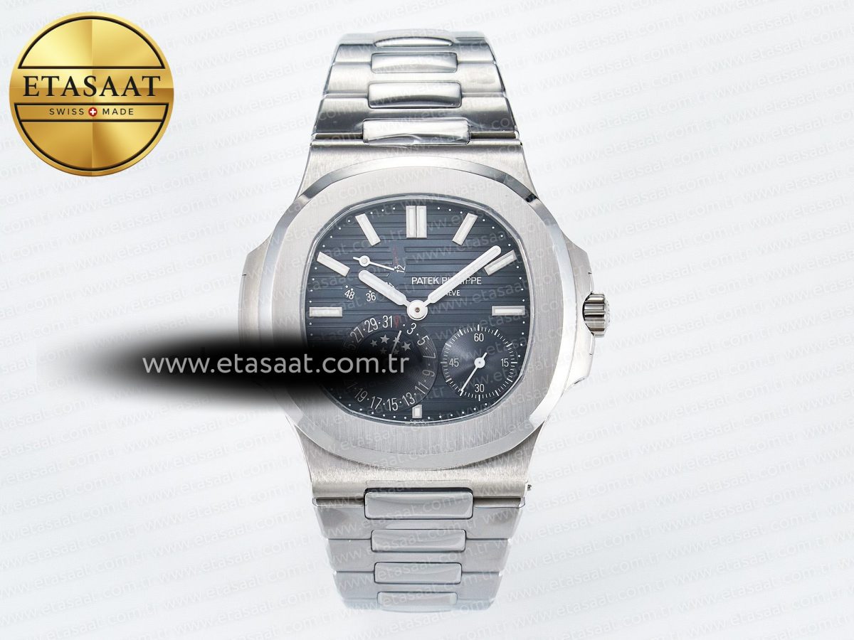 Patek Philippe Nautilus 5712 SS OMEF 1:1 Best Edition Blue Dial on SS Bracelet A240 Super Clone - Görsel 3