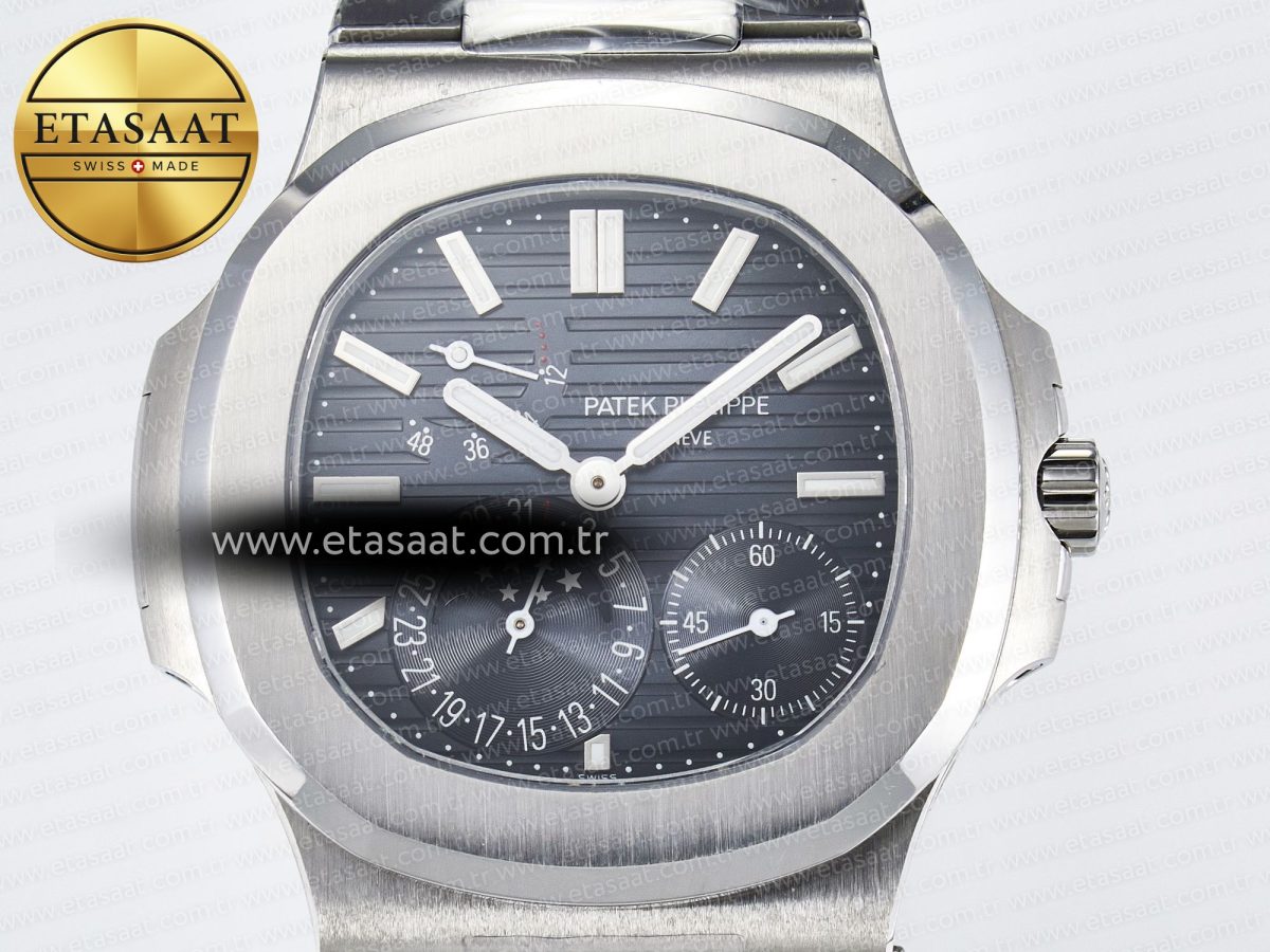 Patek Philippe Nautilus 5712 SS OMEF 1:1 Best Edition Blue Dial on SS Bracelet A240 Super Clone - Görsel 4