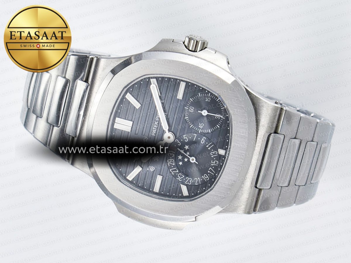 Patek Philippe Nautilus 5712 SS OMEF 1:1 Best Edition Blue Dial on SS Bracelet A240 Super Clone - Görsel 9