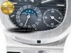 Patek Philippe Nautilus 5712 SS PPF 1:1 Best Edition Blue Dial on Black Leather Strap A240 Super Clone V2 - Görsel 13
