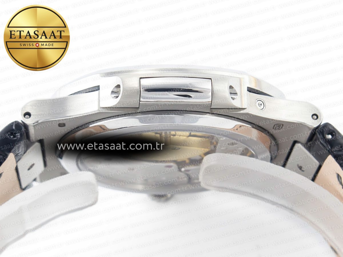 Patek Philippe Nautilus 5712 SS PPF 1:1 Best Edition Blue Dial on Black Leather Strap A240 Super Clone V2 - Görsel 15