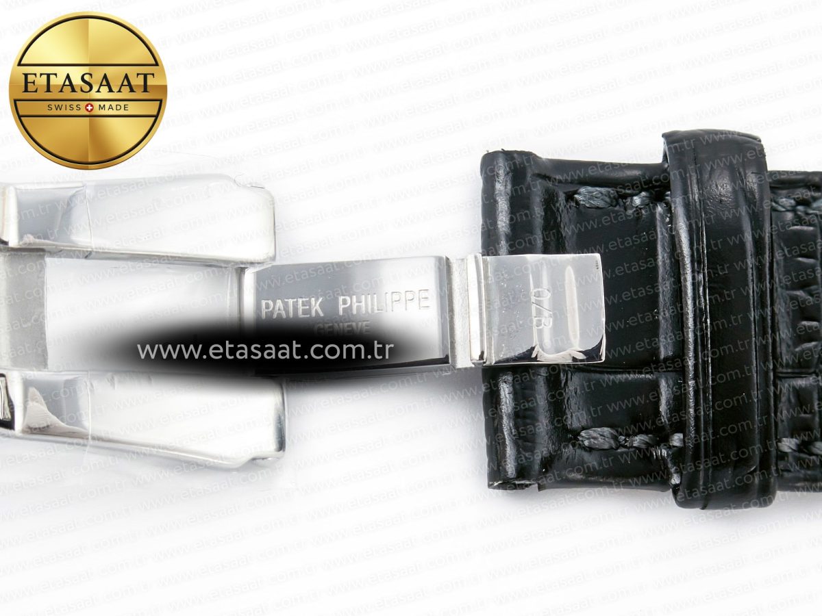 Patek Philippe Nautilus 5712 SS PPF 1:1 Best Edition Blue Dial on Black Leather Strap A240 Super Clone V2 - Görsel 35