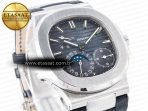 Patek Philippe Nautilus 5712 SS PPF 1:1 Best Edition Blue Dial on Black Leather Strap A240 Super Clone V2 - Görsel 5