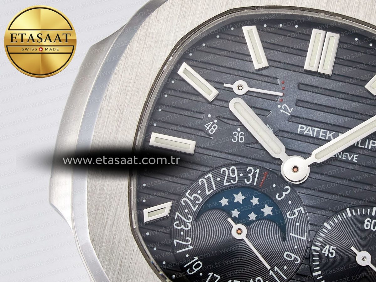 Patek Philippe Nautilus 5712 Best Edition Blue Dial on SS Bracelet A240 Super Clone V2 - Görsel 10
