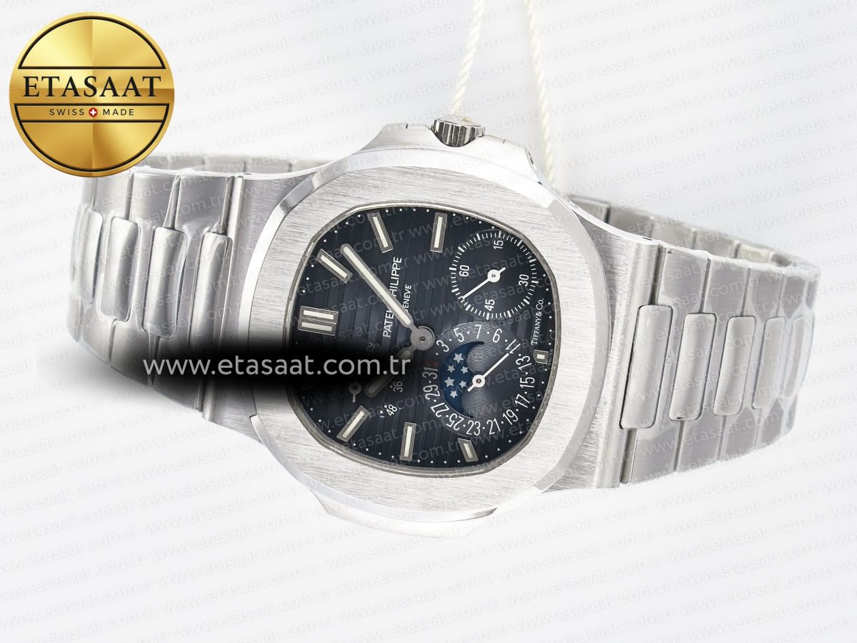 Patek Philippe Nautilus 5712 Best Edition Blue Dial on SS Bracelet A240 Super Clone V2 - Görsel 9