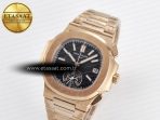 Patek Philippe Nautilus 5980 RG Black Dial on RG Bracelet A7750