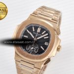 Patek Philippe Nautilus 5980 RG Black Dial on RG Bracelet A7750