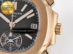 Patek Philippe Nautilus 5980 RG Black Dial on RG Bracelet A7750 - Görsel 11