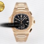Patek Philippe Nautilus 5980 RG Siyah Kadran Bilezik A7750 Eta Saat - Görsel 3 - 1:1 Süper Klon Saat