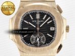 Patek Philippe Nautilus 5980 RG Black Dial on RG Bracelet A7750 - Görsel 4