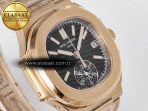Patek Philippe Nautilus 5980 RG Black Dial on RG Bracelet A7750 - Görsel 5