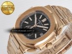 Patek Philippe Nautilus 5980 RG Black Dial on RG Bracelet A7750 - Görsel 6