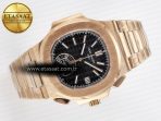 Patek Philippe Nautilus 5980 RG Black Dial on RG Bracelet A7750 - Görsel 8