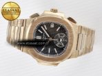 Patek Philippe Nautilus 5980 RG Black Dial on RG Bracelet A7750 - Görsel 9