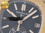 Patek Philippe Nautilus 5980 RG Blue Dial on on Brown Leather Strap A7750 - Görsel 10