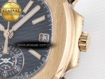 Patek Philippe Nautilus 5980 RG Blue Dial on on Brown Leather Strap A7750 - Görsel 11