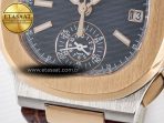 Patek Philippe Nautilus 5980 RG Blue Dial on on Brown Leather Strap A7750 - Görsel 12