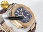 Patek Philippe Nautilus 5980 RG Blue Dial on on Brown Leather Strap A7750 - Görsel 7