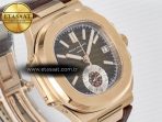 Patek Philippe Nautilus 5980 RG Brown/SS Dial on Brown Leather Strap A7750 - Görsel 5