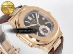 Patek Philippe Nautilus 5980 RG Brown/SS Dial on Brown Leather Strap A7750 - Görsel 7
