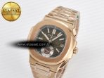 Patek Philippe Nautilus 5980 RG Brown/SS Dial on RG Bracelet A7750