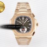 Patek Philippe Nautilus 5980 RG Kahve/SS Bilezik A7750 Eta Saat - Görsel 3 - 1:1 Süper Klon Saat