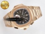 Patek Philippe Nautilus 5980 RG Brown/SS Dial on RG Bracelet A7750 - Görsel 8