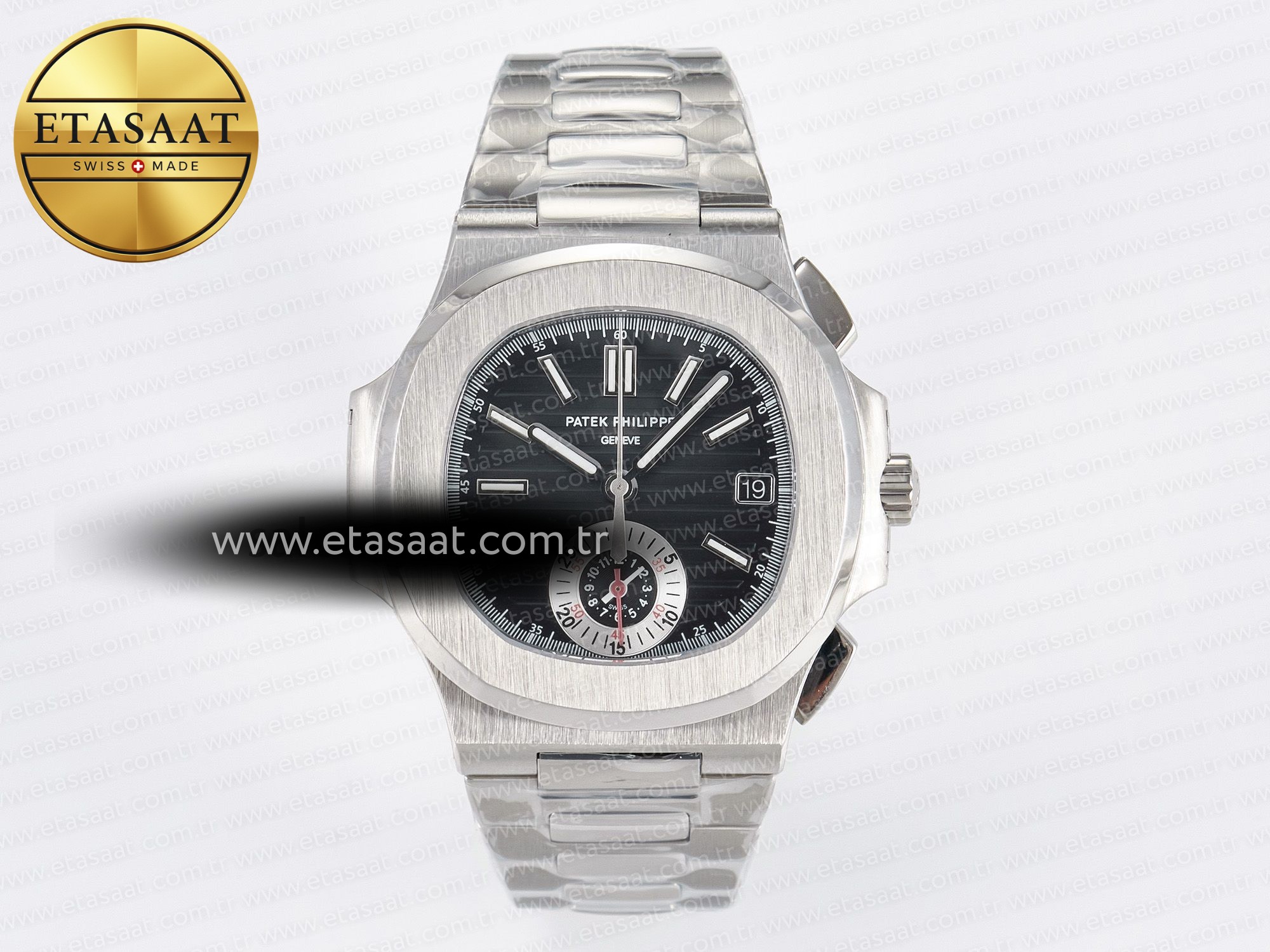 Patek Philippe Nautilus 5980 SS Siyah Kadran Bilezik A7750 Eta Saat - 1:1 Süper Klon Replika Saat Patek Philippe Nautilus 5980 SS Siyah Kadran Bilezik A7750 Eta Saat - 1:1 Süper Klon Replika Saat
