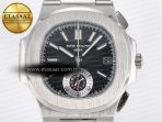 Patek Philippe Nautilus 5980 SS Black Dial on SS Bracelet A7750 - Görsel 4