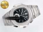 Patek Philippe Nautilus 5980 SS Black Dial on SS Bracelet A7750 - Görsel 8